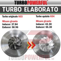 Turbo elaborato da K03 a K04 Peugeot 207 / 3008 250cv / 320cv