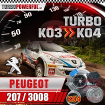Turbo elaborato da K03 a K04 Peugeot 207 / 3008 250cv / 320cv