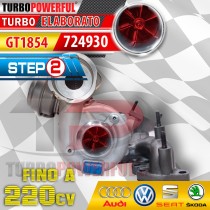 Update Turbo da GT1749 a GT1854 Volkswagen 724930 Step2 220cv