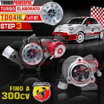 Turbo elaborato TD04HL Anti Surge STEP 3 per Abarth 1.4 T-Jet fino a 300CV