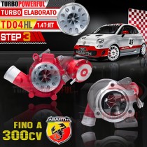 Turbo elaborato TD04HL Anti Surge STEP 3 per Abarth 1.4 T-Jet fino a 300CV