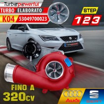 Turbo elaborato K04 Audi Seat 53049700023 step3 fino a 320cv