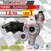 Turbo maggiorato Audi Seat Skoda Volkswagen 1.6 TDI step1 fino a 105/170cv