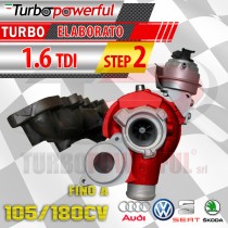 Turbo maggiorato Audi Seat Skoda Volkswagen 1.6 TDI step2 fino a 105/180cv