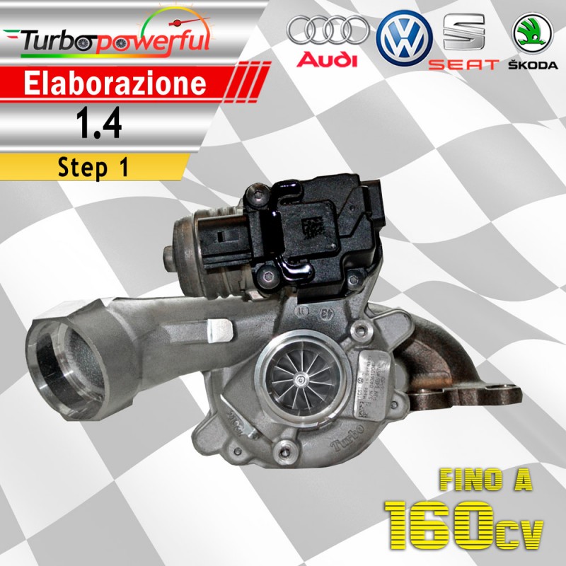 Turbo maggiorato 1.4 Audi Seat Skoda Volkswagen 49180-01360 Step1 fino a 160cv