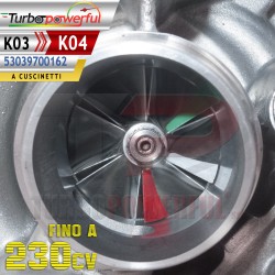 Turbina elaborata a cuscinetti da K03 a K04 fino a 230cv Volkswagen