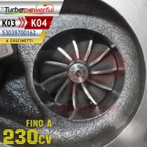 Turbina elaborata a cuscinetti da K03 a K04 fino a 230cv Volkswagen