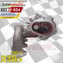 Turbina elaborata a cuscinetti da K03 a K04 fino a 230cv Volkswagen