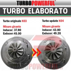 Turbo elaborato da K03 a K04 Mini Cooper S/SX 250cv / 320cv