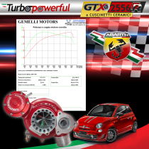 Elaborazione Turbo Abarth GTX 2556R a cuscinetti con Coreassy Garrett