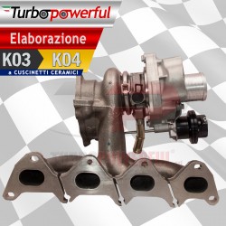 Elaborazione Turbo da K03 a K04 a cuscinetti Volkswagen 53039700162