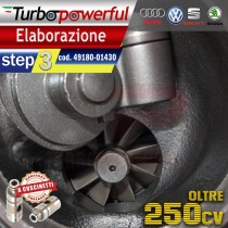 Turbina elaborata a cuscinetti step 3 49180-01430 Audi Seat Skoda Volkswagen oltre 250cv