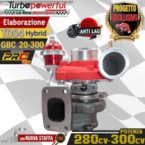 Elaborazione Hybrid TD04 GBC 20-300 - PRO 2.0- Abarth  280-300cv con nuova staffa