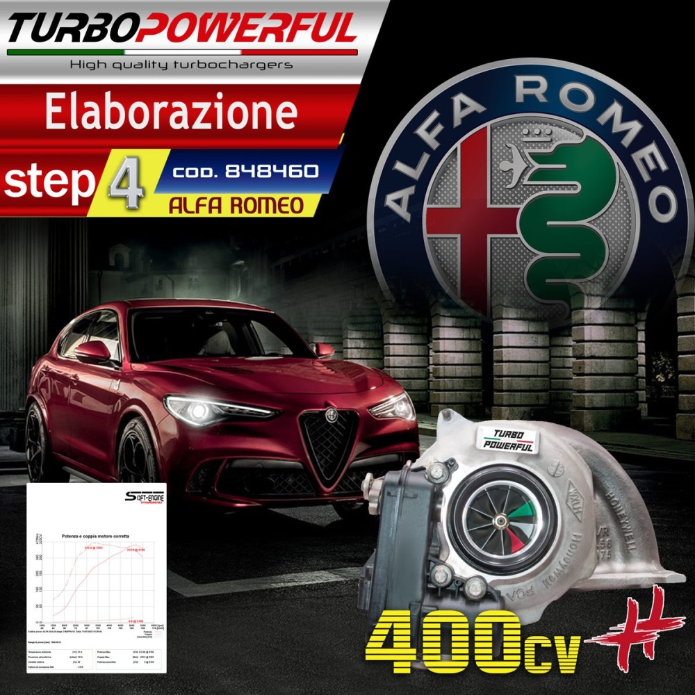 Turbo maggiorato Alfa Giulia Stelvio 2.0 848460 fino a 400cv++
