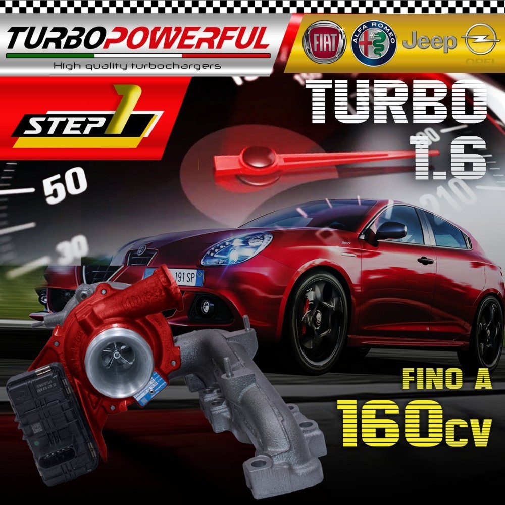 Turbo maggiorato Alfa Romeo Fiat Jeep Opel 1.6 54389700008 fino a 200cv