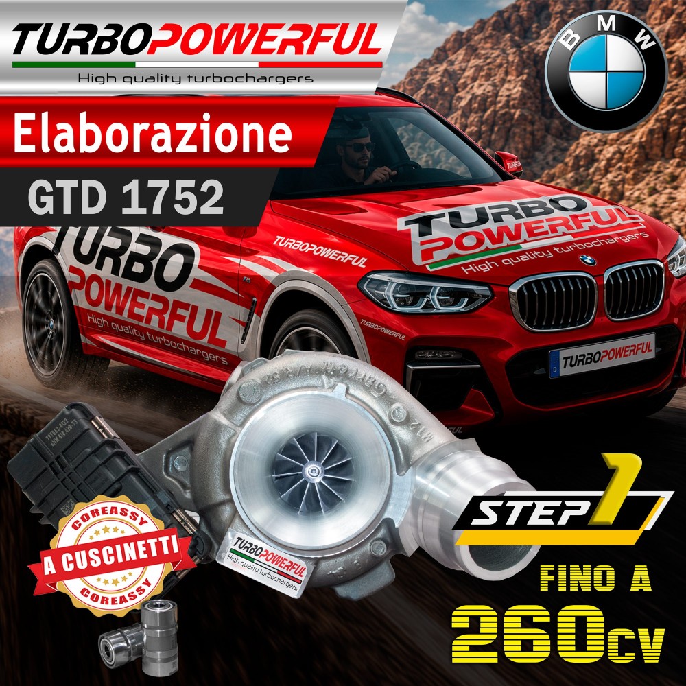 Turbo elaborato a cuscinetti GTD2260 fino a 300cv Bmw